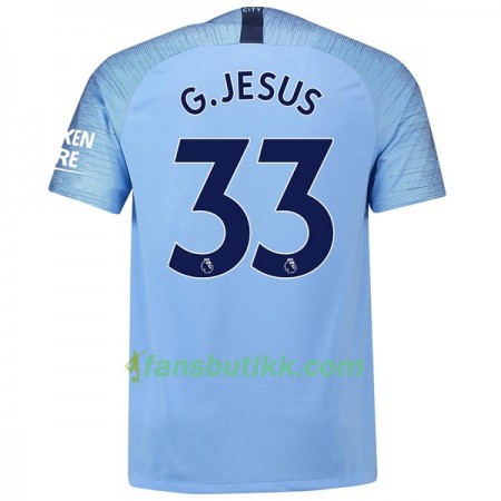 Fotballdrakt Manchester City G.Jesus 33 Hjemmetrøye 2018-2019 Kortermet